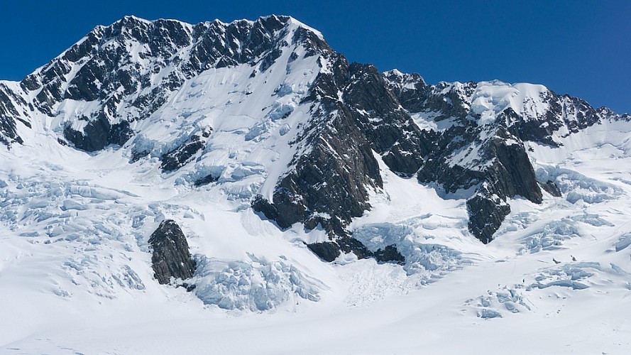 Zurbriggen Ridge of Cook which saw four climbs and two ski descents the following day.