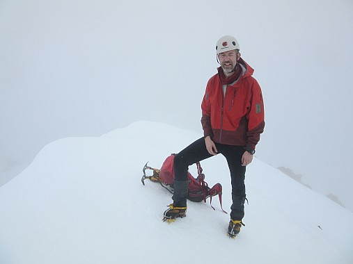Piers on summit of Mt Cupola the next day. photo by Paul Maxim