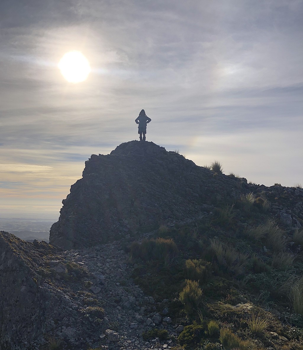 click on the photo to download the original image

ABW TararuaTC Chris Munn Taking in the view Rocky Knob Ruahine Range