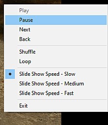 Slide Show menu