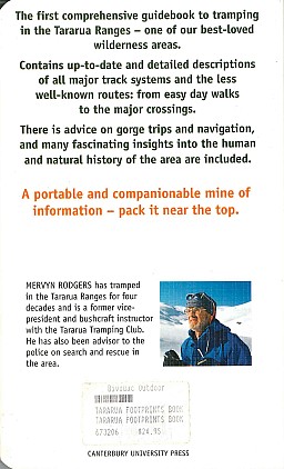 Tararua Footprints back cover